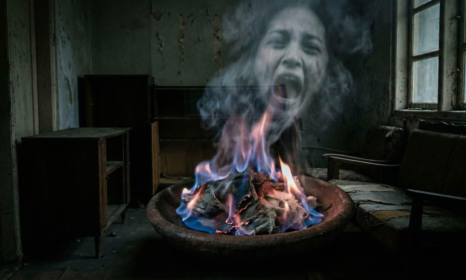 Ritual pembakaran jimat untuk menghentikan teror Pocong Nyi Laras di Surabaya